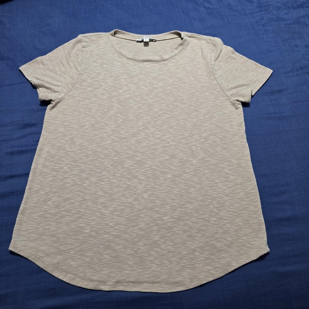 Green Envelope Shirt Womens L Beige Heather‎ Jersey Crew Neck Tunic Top Casual
